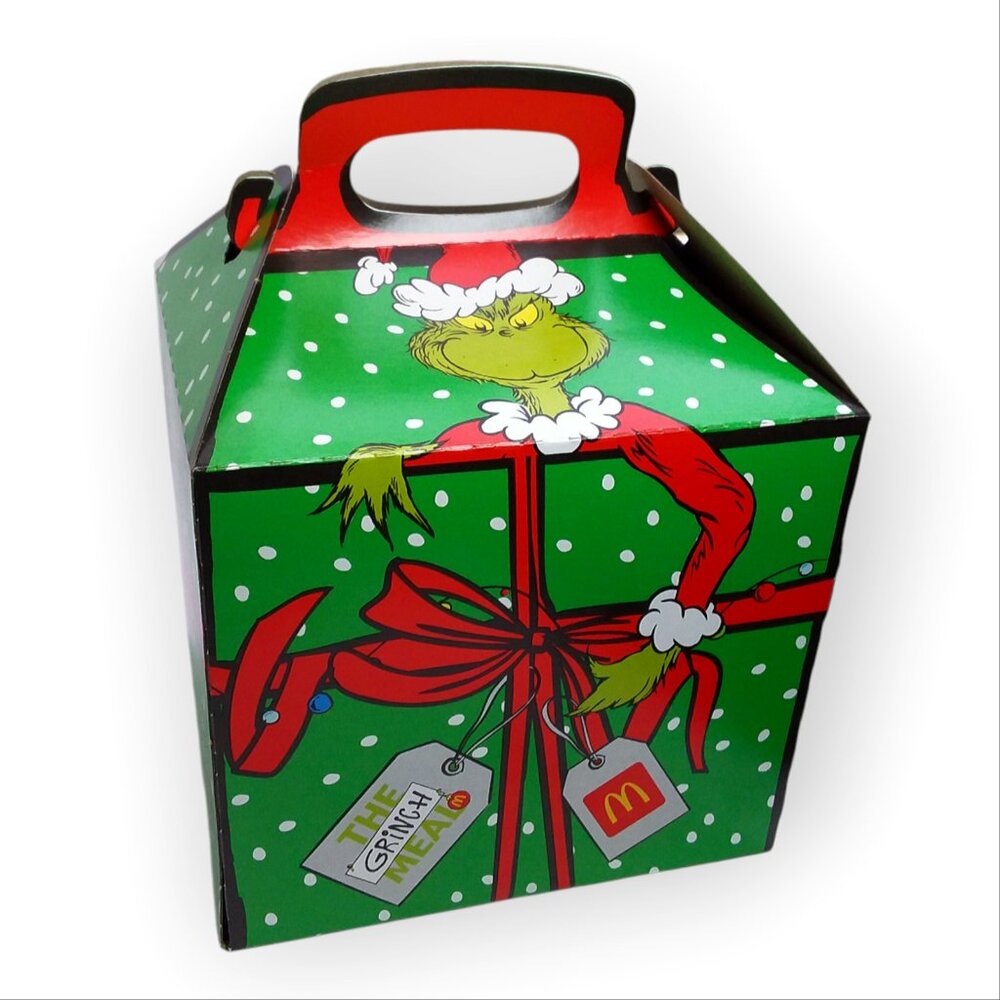 2025 McDonalds Grinch Meal Box ONLY Grinchmas Grumpy Green Limited Dr. Seuss